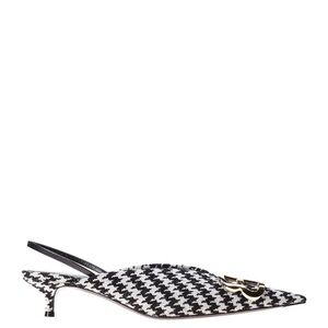 Balenciaga BB Tweed Slingback Kitten Heels